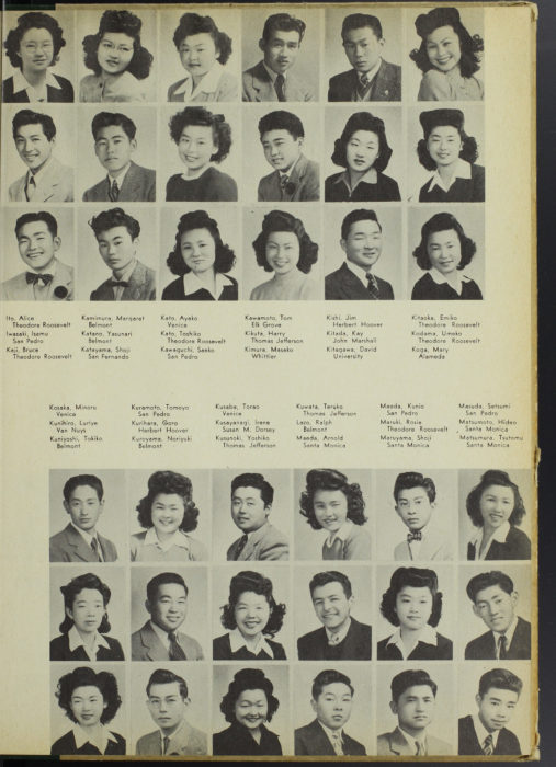 page from the 1944 Manzanar High School yearbook